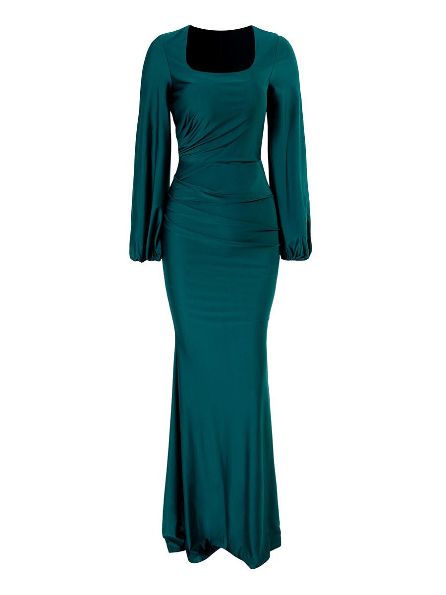 Bishop Sleeve Square Neck Mermaid Prom Dress XJ1496 - MISS ORD