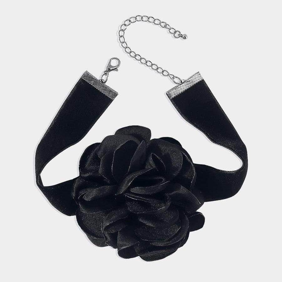 Serving Chic Style Rosette Flower Choker Necklace MSE00167 - MISS ORD