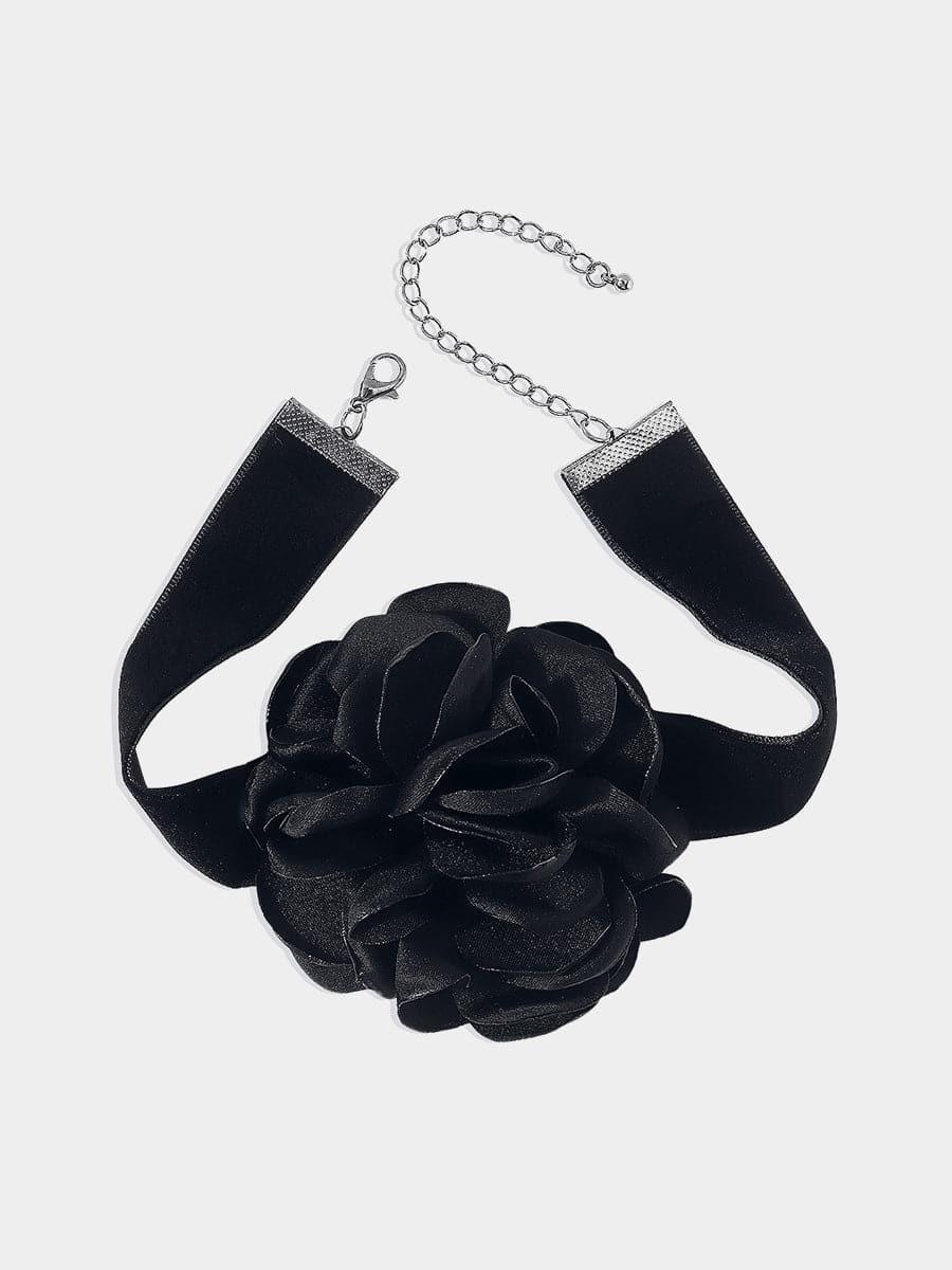 Serving Chic Style Rosette Flower Choker Necklace MSE00167 - MISS ORD