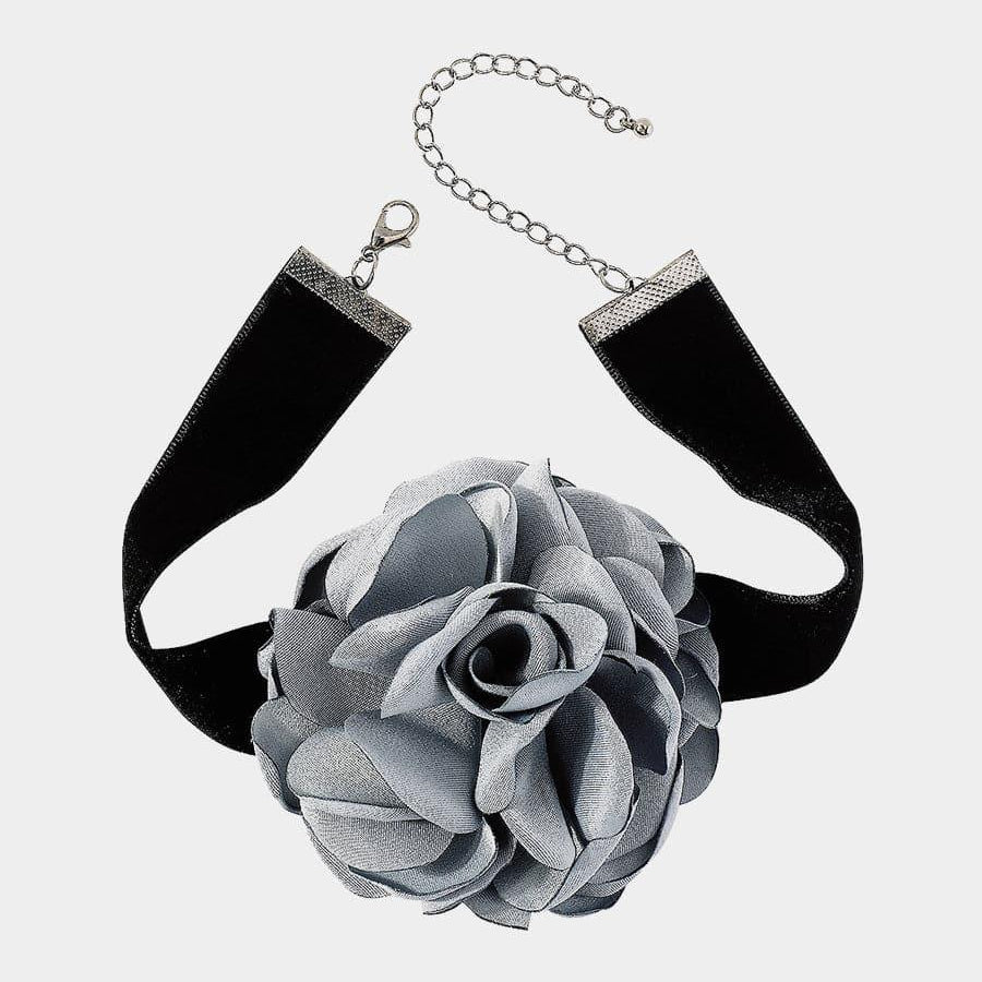 Serving Chic Style Rosette Flower Choker Necklace MSE00167 - MISS ORD