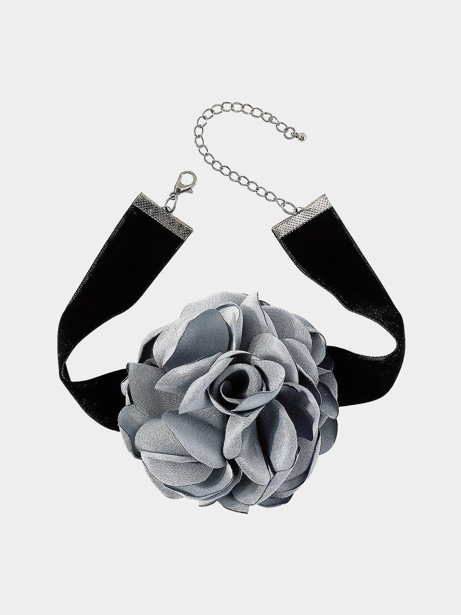Serving Chic Style Rosette Flower Choker Necklace MSE00167 - MISS ORD