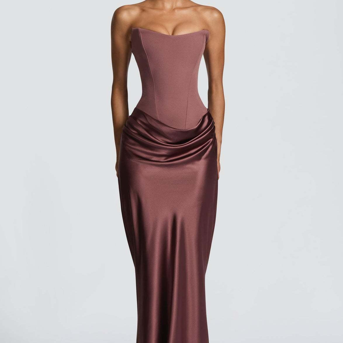 Elegant Cowl Neck Satin Mermaid Evening Dress Backless Formal Dress with Tie Waist