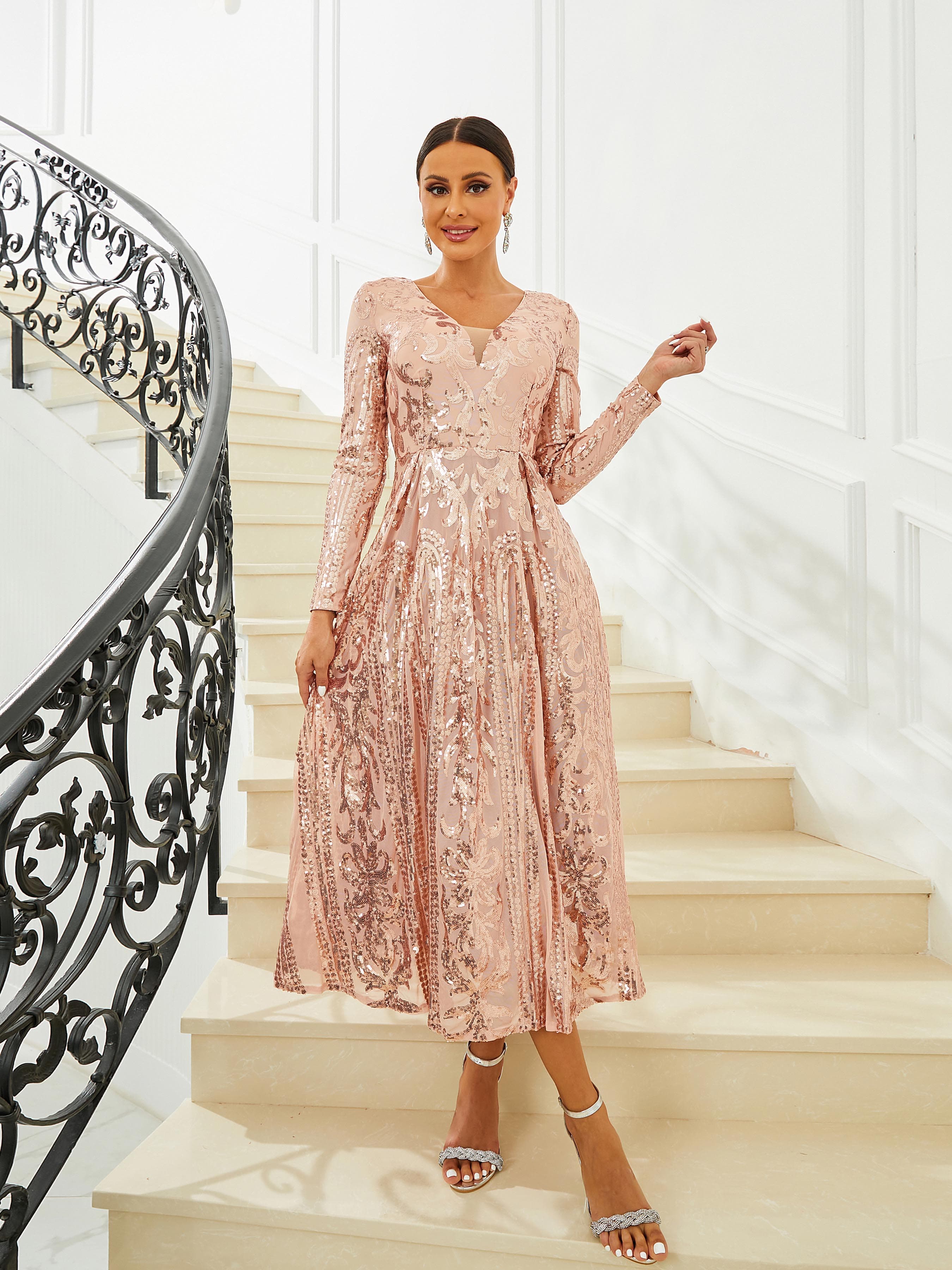 A-Line Tulle Black Midi Dress RJ10179