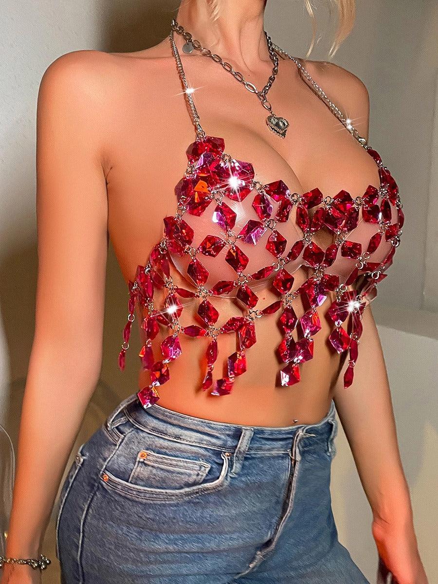 Juwel Neckless See Through Sexy Top MSL053 - MISS ORD