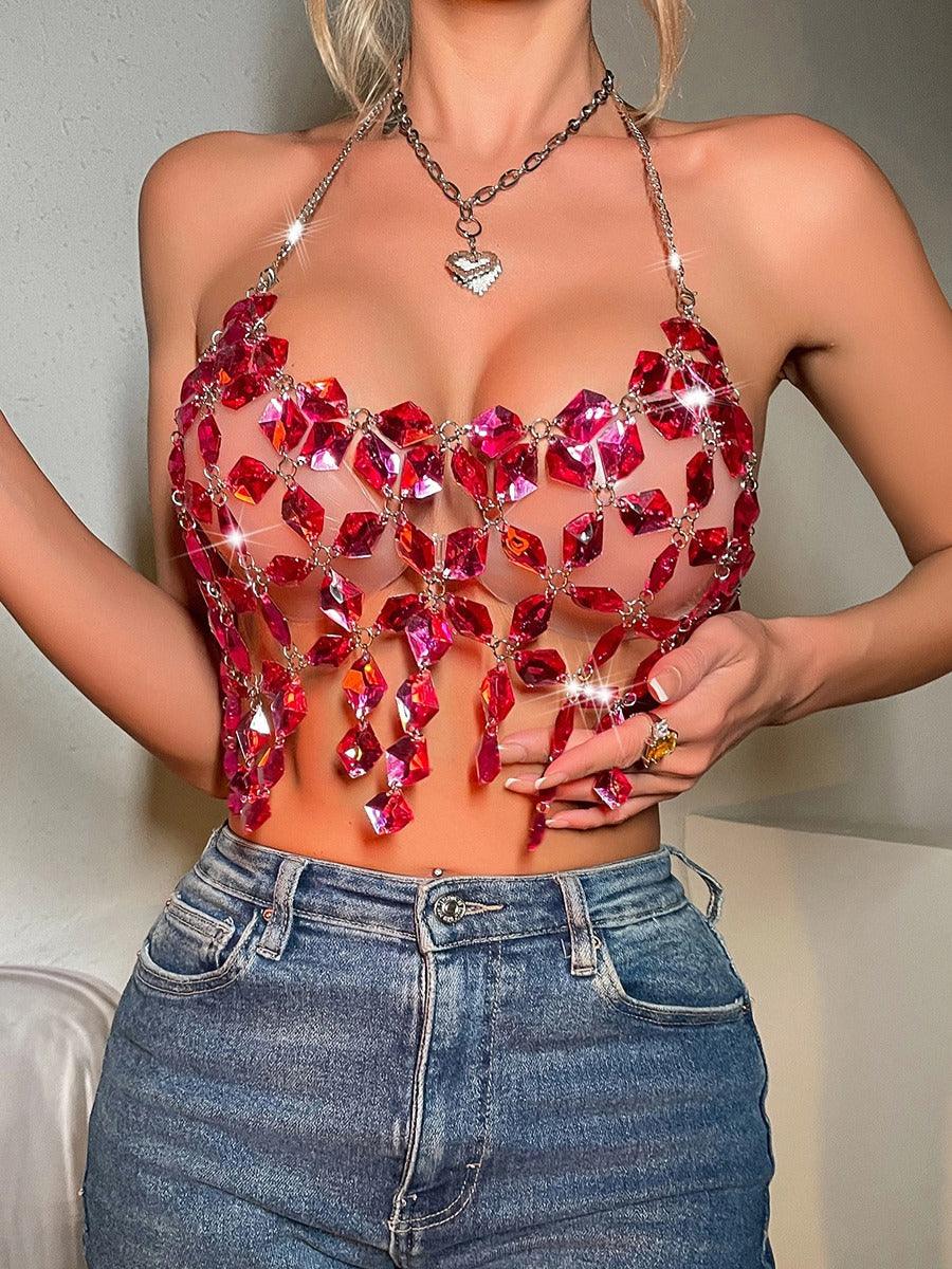 Juwel Neckless See Through Sexy Top MSL053 - MISS ORD