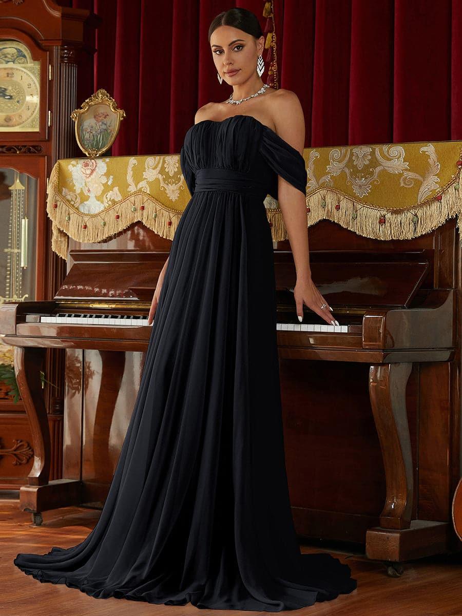 Off Shoulder Ruched Evening Dress RJ10007 - MISS ORD
