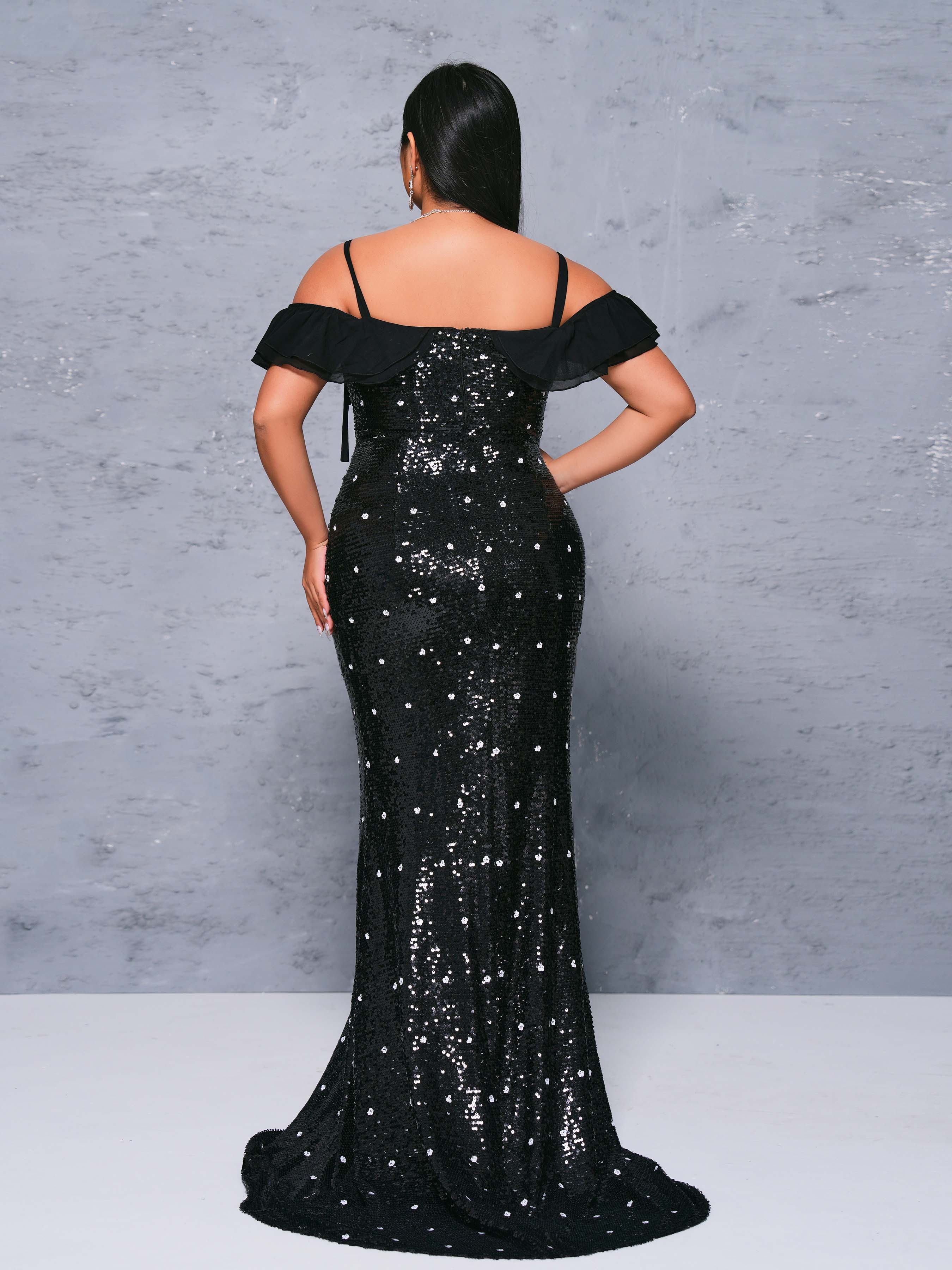 Plus Appliqued Off Shoulder Polka Dot Dress PRX70122