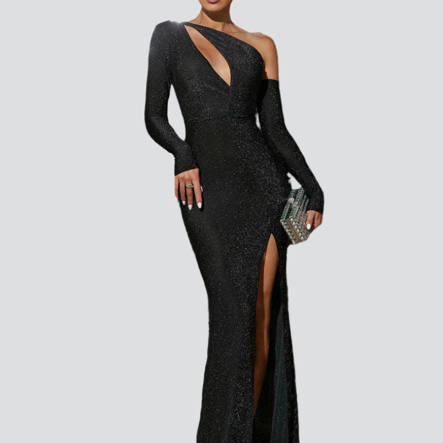 Elegant Bust Cut Out Split Sequin Prom Maxi Dress M0543 - MISS ORD