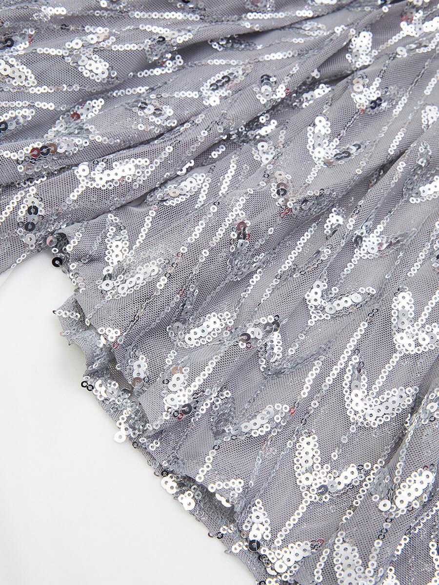 Bell Sleeve Backless Sequin Evening Dress RM20603 - MISS ORD