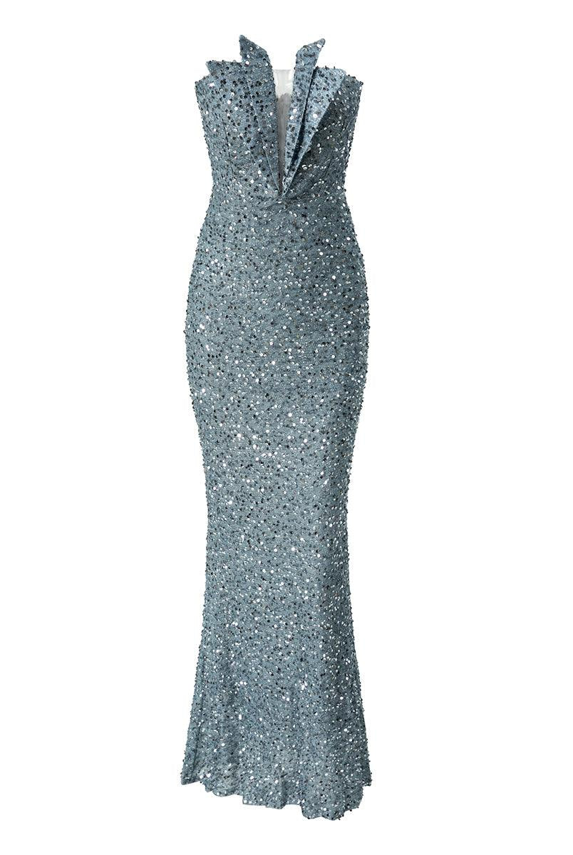 Strapless Folds Glitter Mermaid Prom Dress XJ978 - MISS ORD