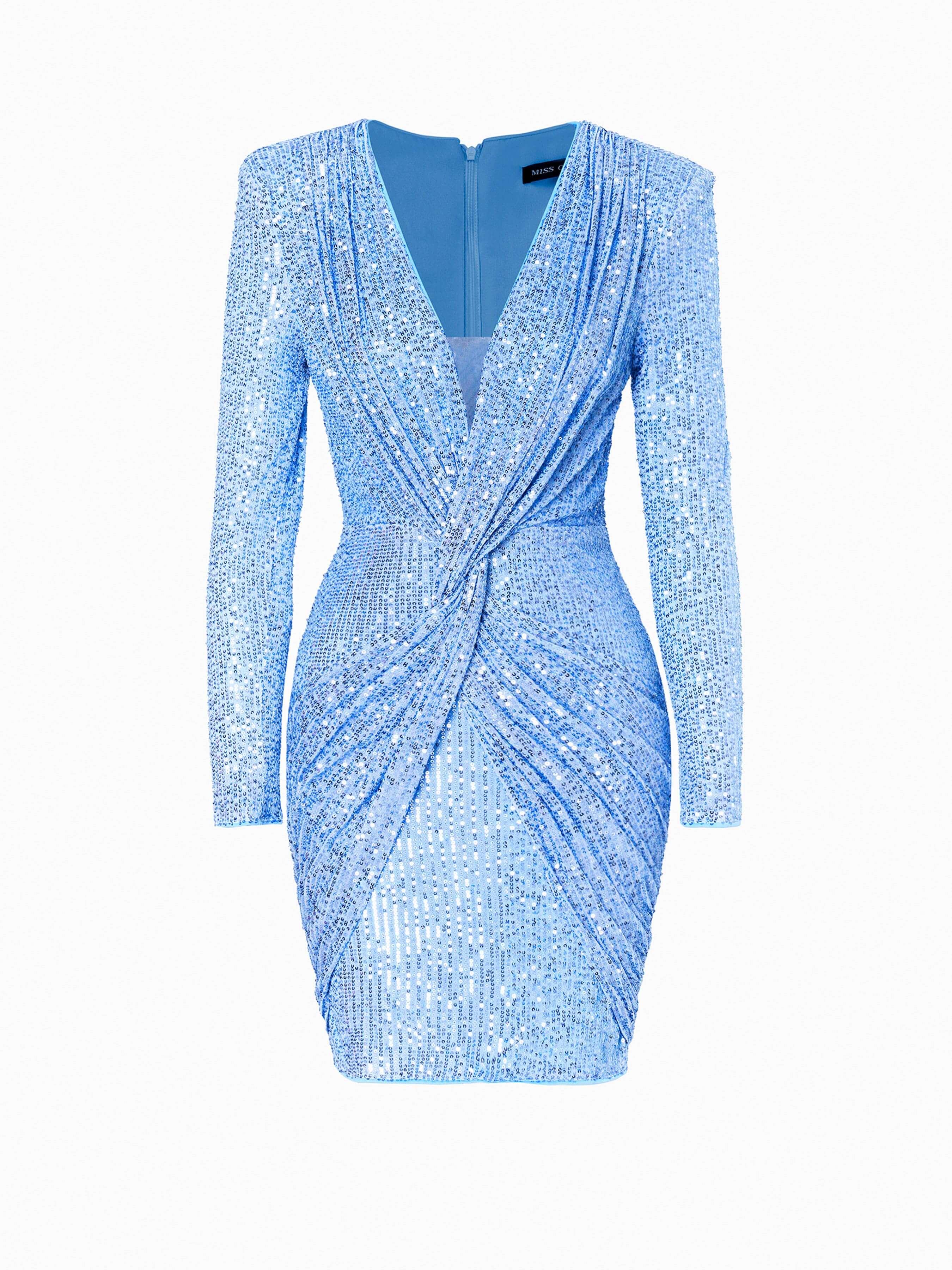 V Neck Sequin Mini Cocktail Party Dress JMT1038 - MISS ORD