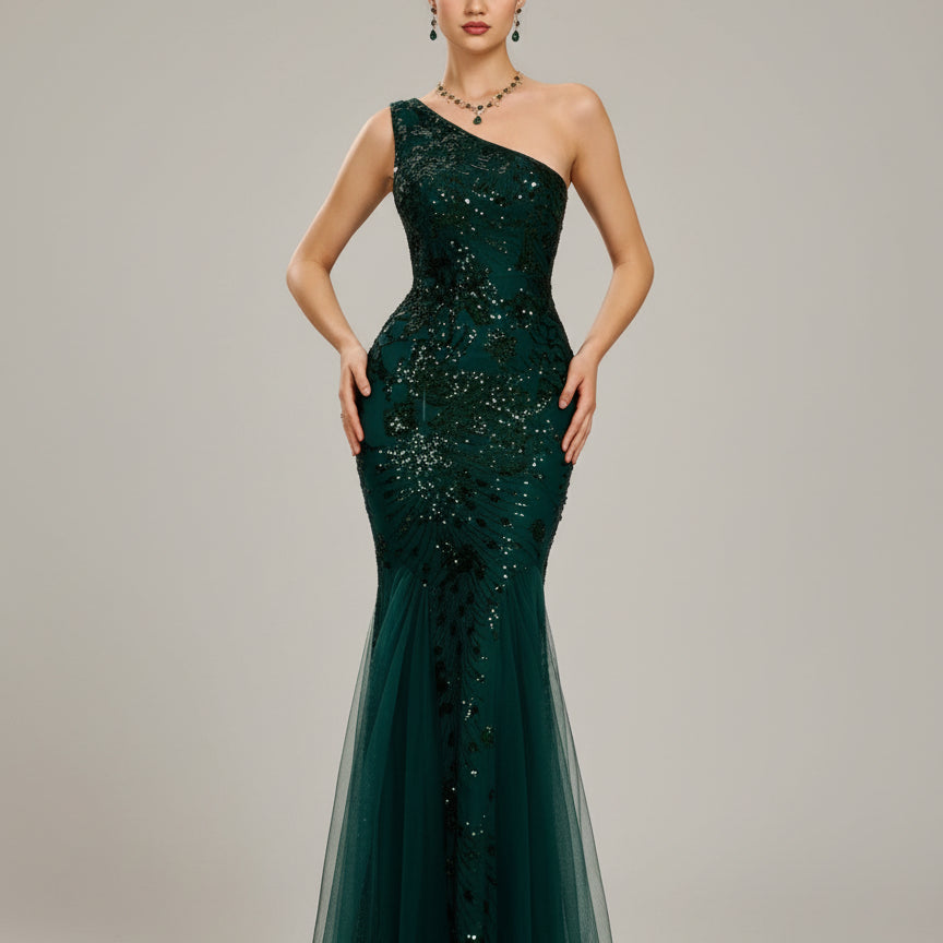 Floral Sequin Mermaid Luxury Evening Dress GM00929