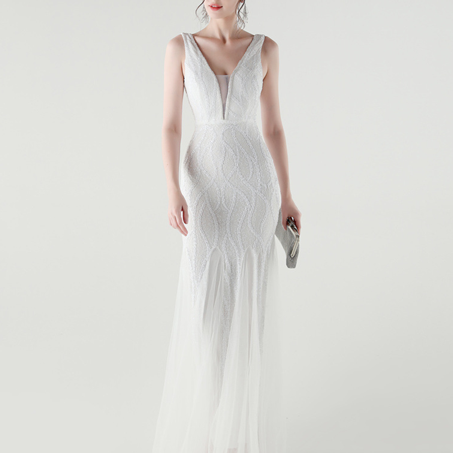 Sequin Mesh Sleeveless Prom Dress GM90173