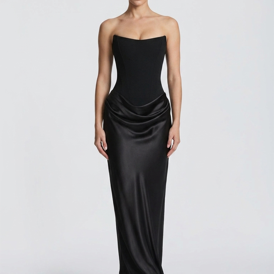 Strapless Corset Satin Mermaid Formal Dress XF251338