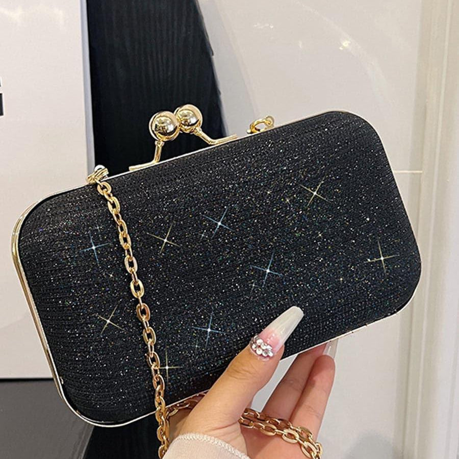 Glitter Chain Box Evening Clutch Bag MNBF094 - MISS ORD