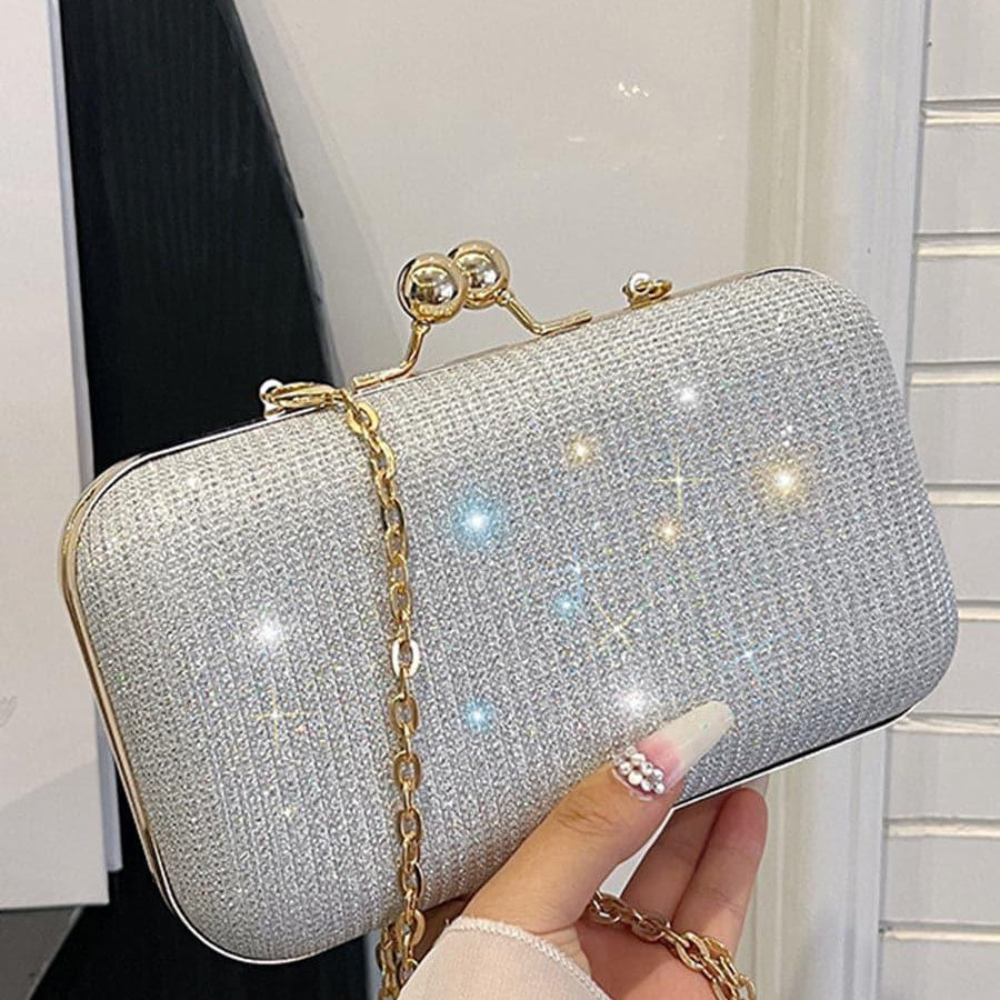 Glitter Chain Box Evening Clutch Bag MNBF094 - MISS ORD