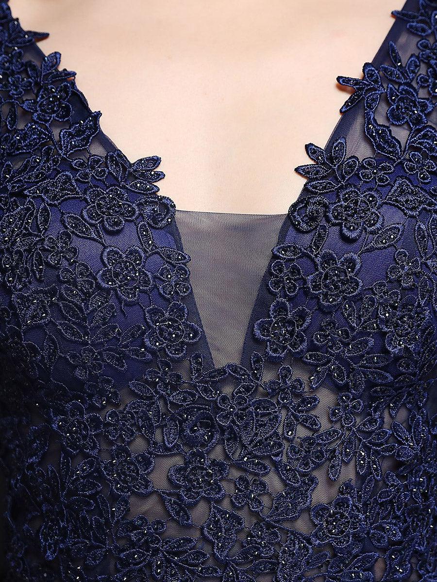 V-neck Sleeveless Embroidered Evening Dress MCW0951 - MISS ORD