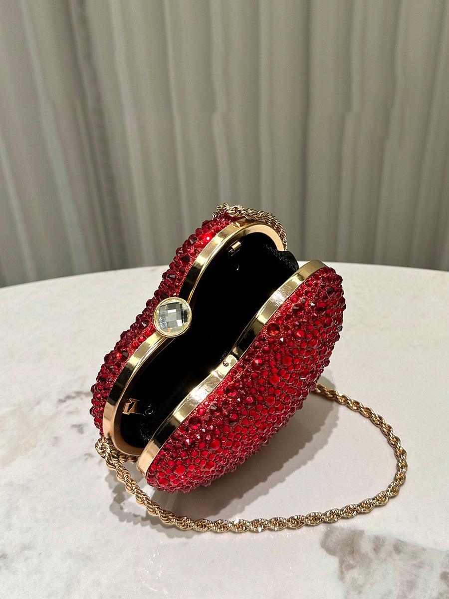 Heart Rhinestone Fashion Chain Clutches MNBF115 - MISS ORD