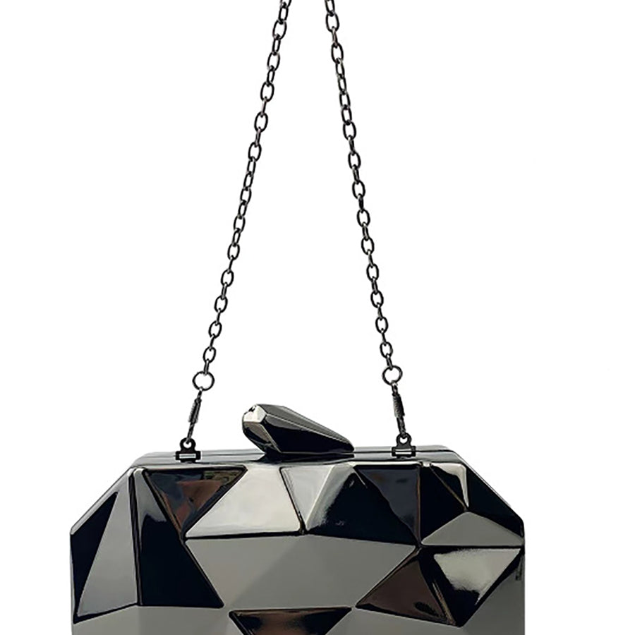 Geometric Faceted Hardcase Clutch MNBF137