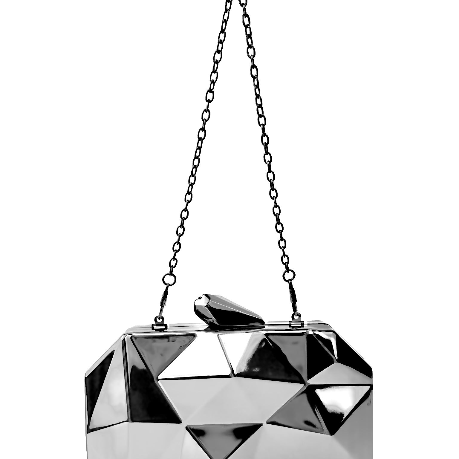 Geometric Faceted Hardcase Clutch MNBF137