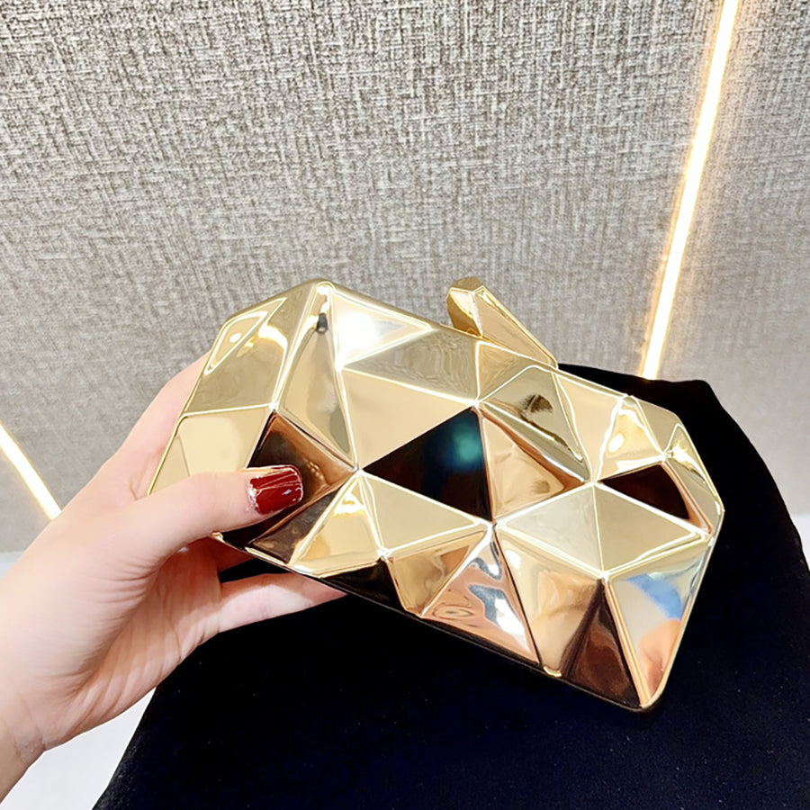 Geometric Faceted Hardcase Clutch MNBF137