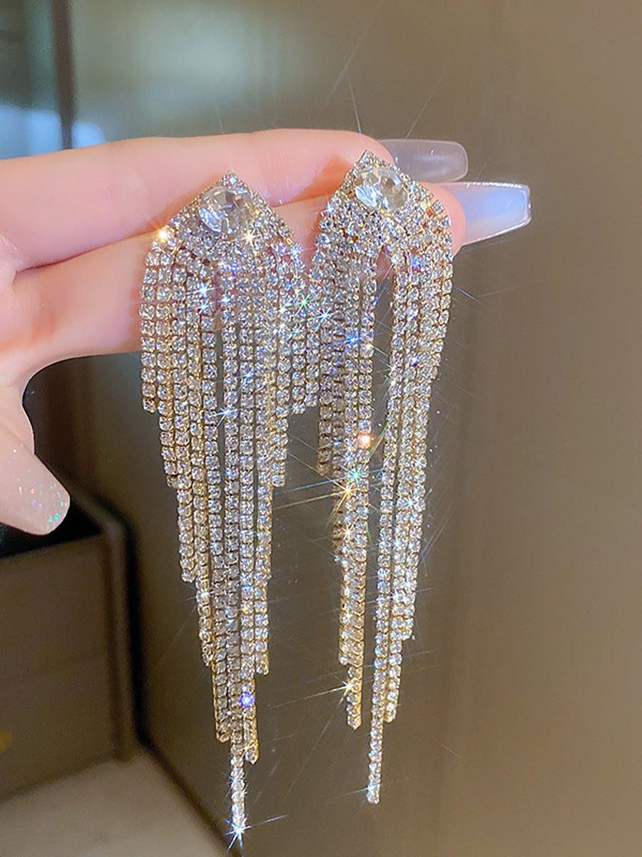 Luxury Tassel Silver Needle Earrings MSE20019 - MISS ORD