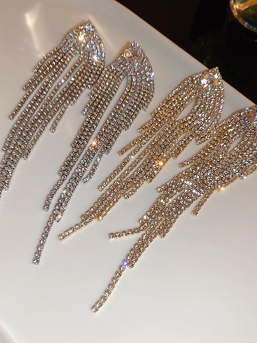 Luxury Tassel Silver Needle Earrings MSE20019 - MISS ORD