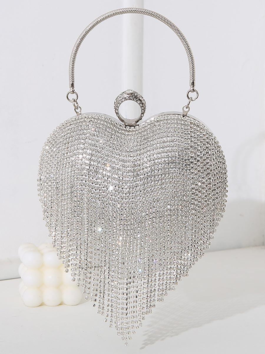 Stone Tassel Heart Match Wedding Dress Clutch Bag MNBF005 - MISS ORD