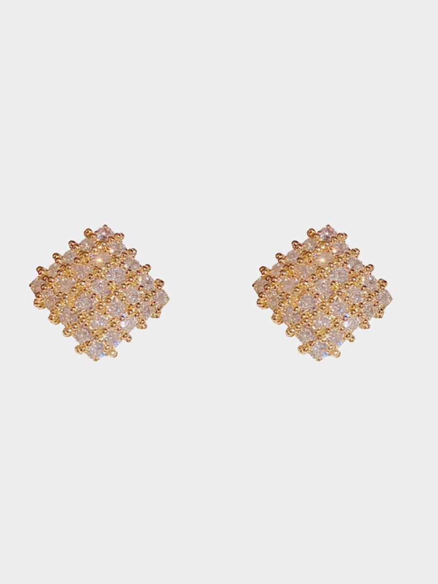 Geometric Diamond Stud Earrings MSE20001 - MISS ORD