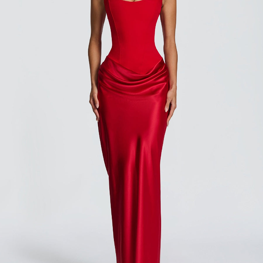 Strapless Corset Satin Mermaid Formal Dress XF251338