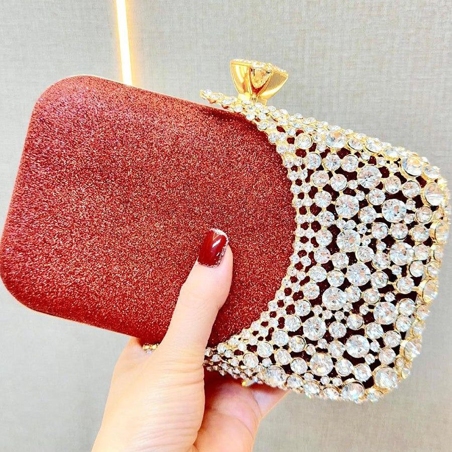 Inlay Rhinestone Evening Box Clutch Bags MNBF025 - MISS ORD