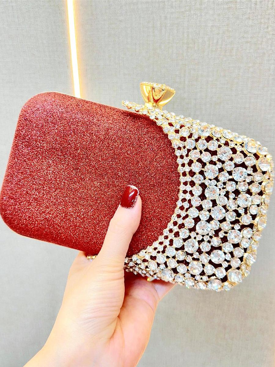 Inlay Rhinestone Evening Box Clutch Bags MNBF025 - MISS ORD