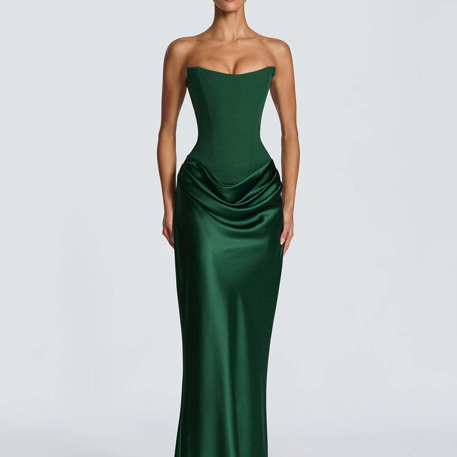 Strapless Corset Satin Mermaid Formal Dress XF251338