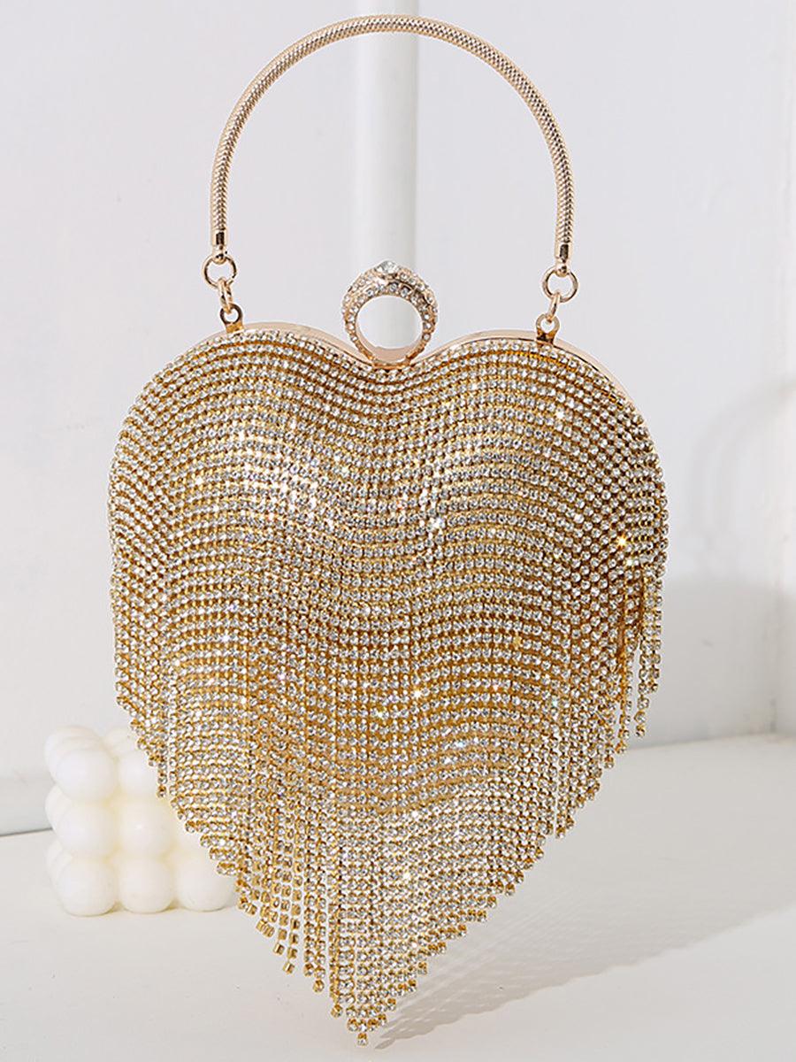 Stone Tassel Heart Match Wedding Dress Clutch Bag MNBF005 - MISS ORD