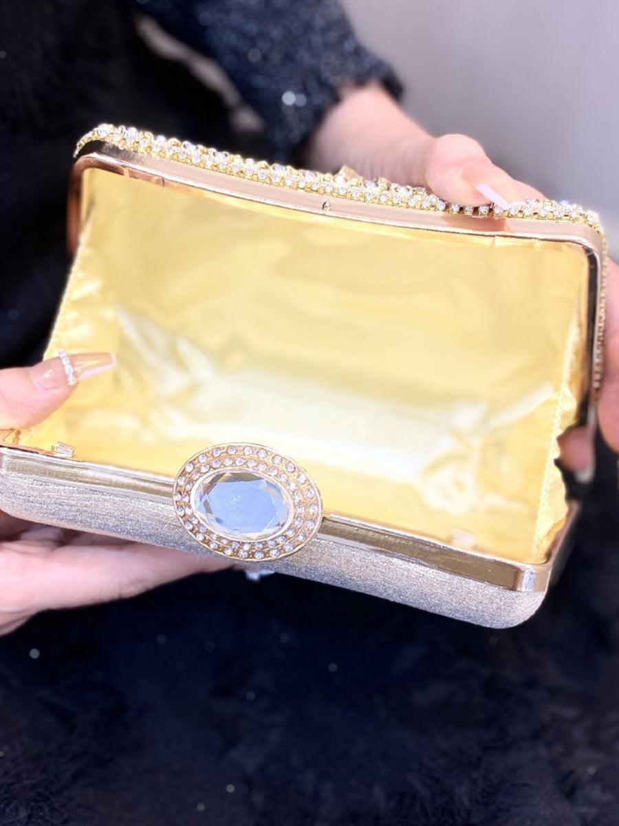 Luxurious Diamond-encrusted Gold Clutch MNBF103 - MISS ORD
