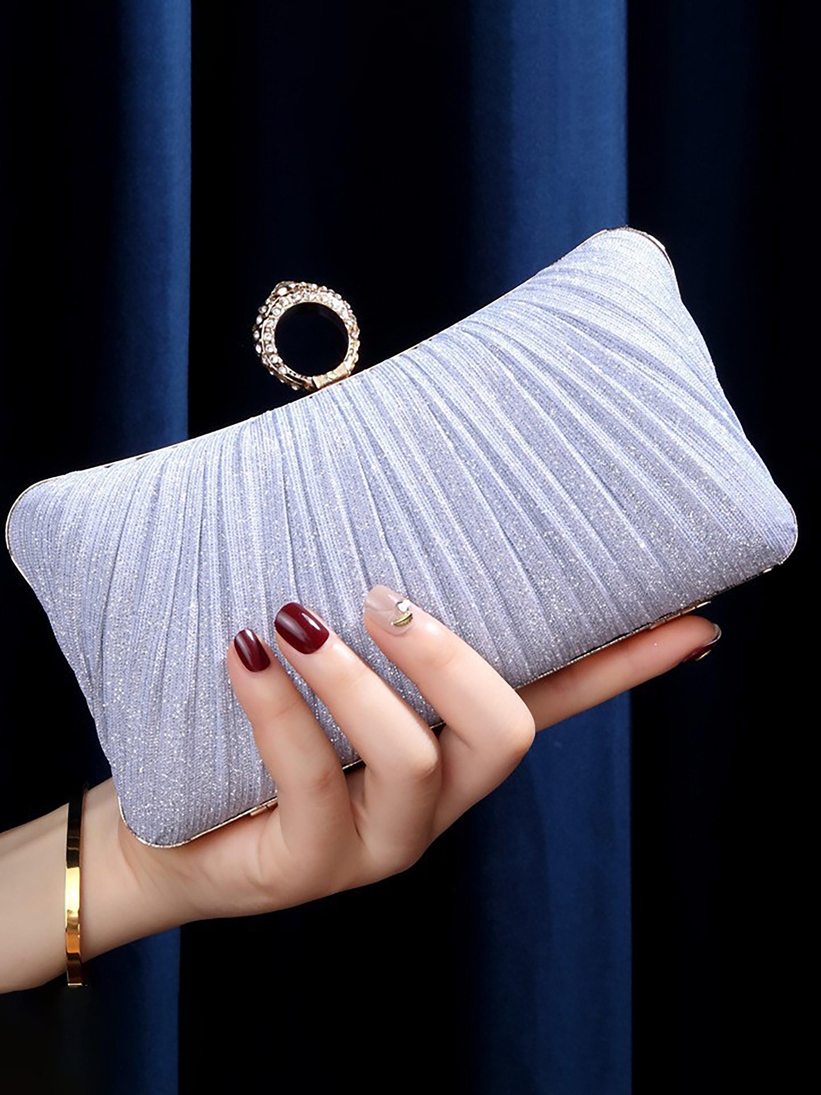 Shiny Ruched Ring Banquet Party Clutch Bags MNBF058 - MISS ORD