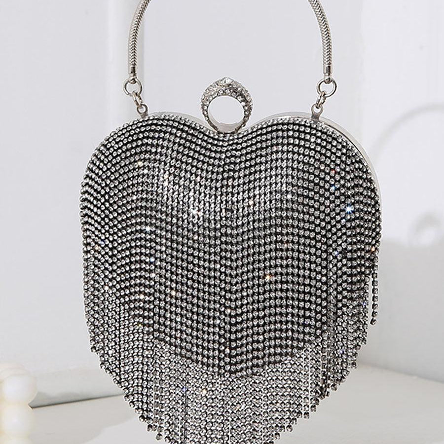 Stone Tassel Heart Match Wedding Dress Clutch Bag MNBF005 - MISS ORD