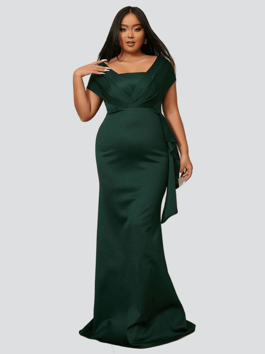 Plus Emerald Green Mermaid Evening Dress PXH2461 - MISS ORD