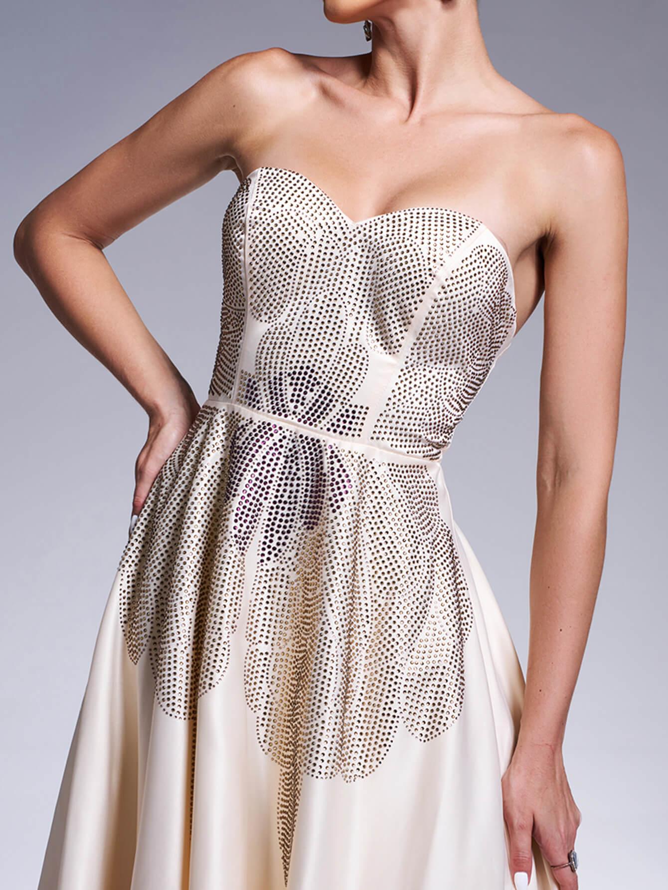 Strapless Rhinestone Corset Prom Dress RJ11900 - MISS ORD