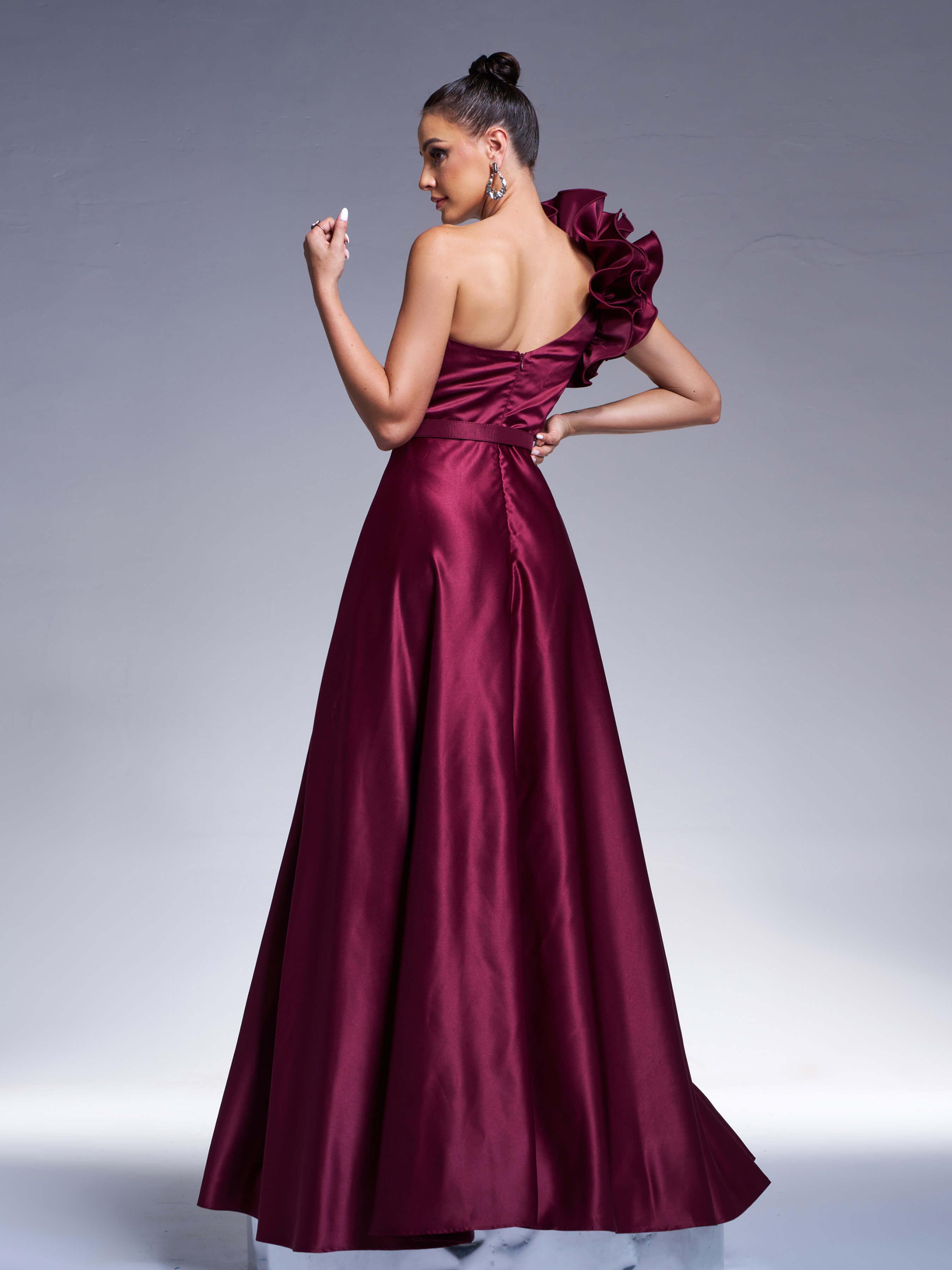 Floral One Shoulder A-line Prom Dress RJ12022 - MISS ORD