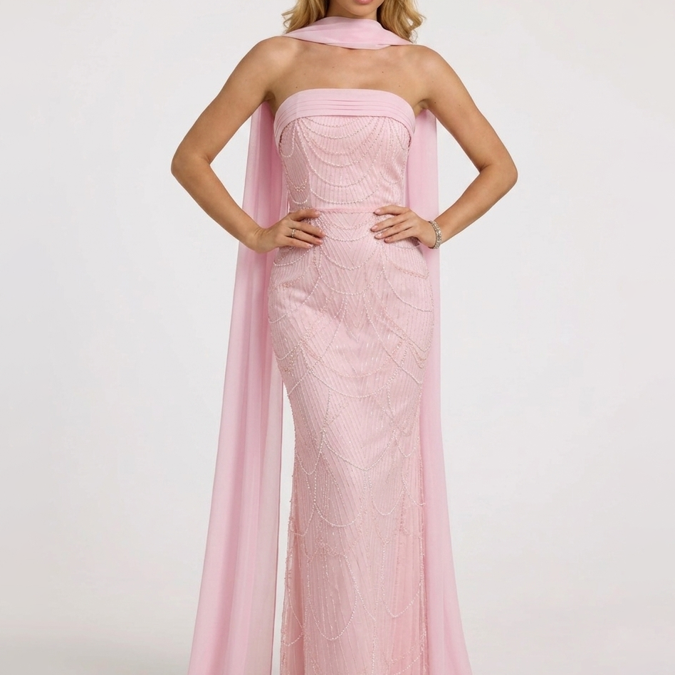 Strapless Beaded Mermaid Maxi Dress SL30276