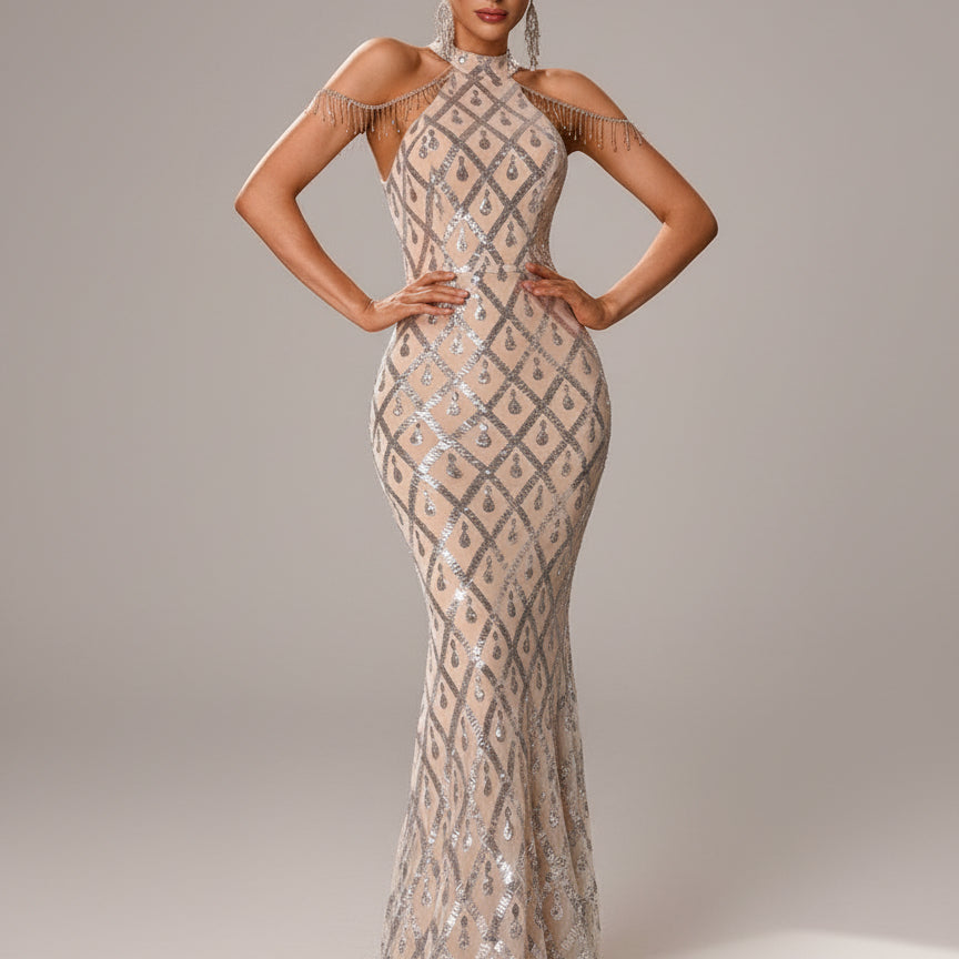 Sequin Mermaid Beaded Formal Dress ST59049