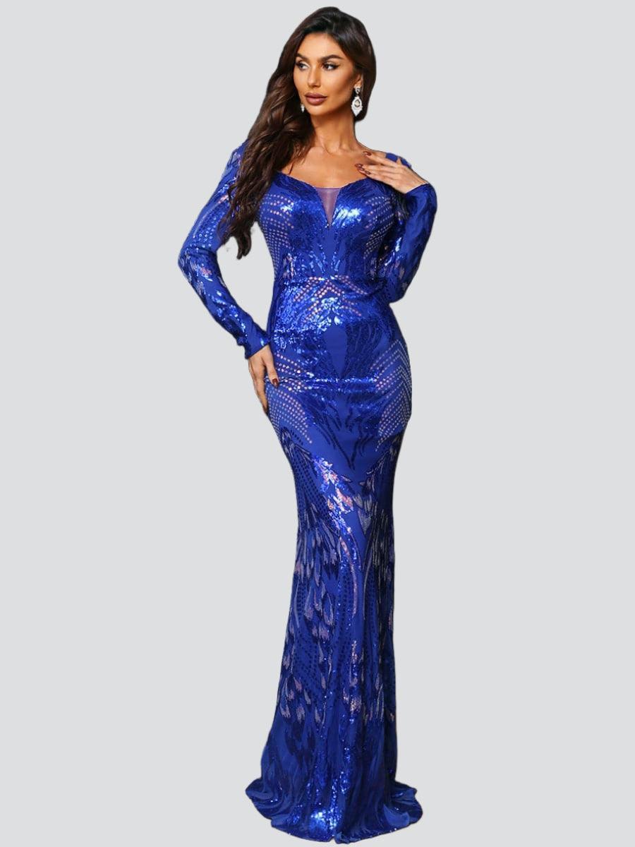 Sequin V-neck Mermaid Formal Dress XH1683 - MISS ORD