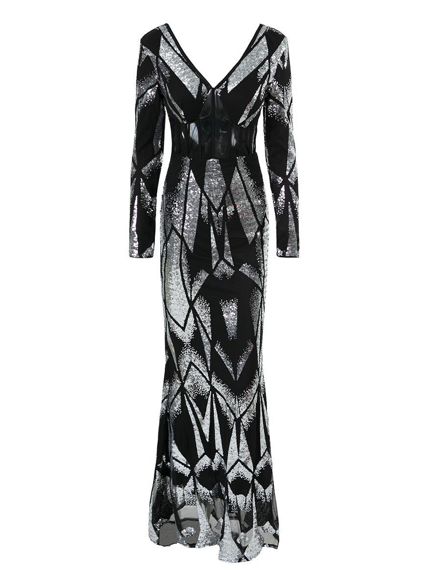 Formal Corset Sequin Dress XJ1572 - MISS ORD