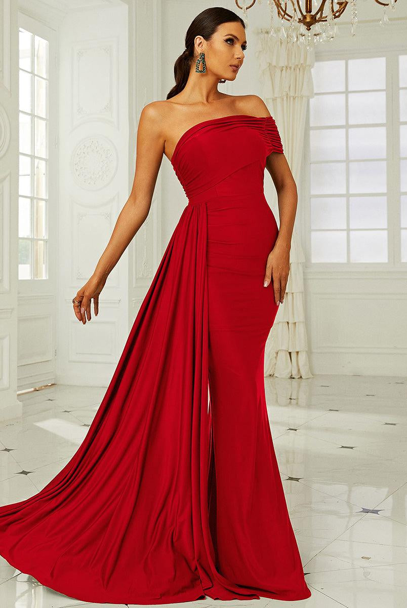 Draping Emerald Green Dress XH2158 - MISS ORD