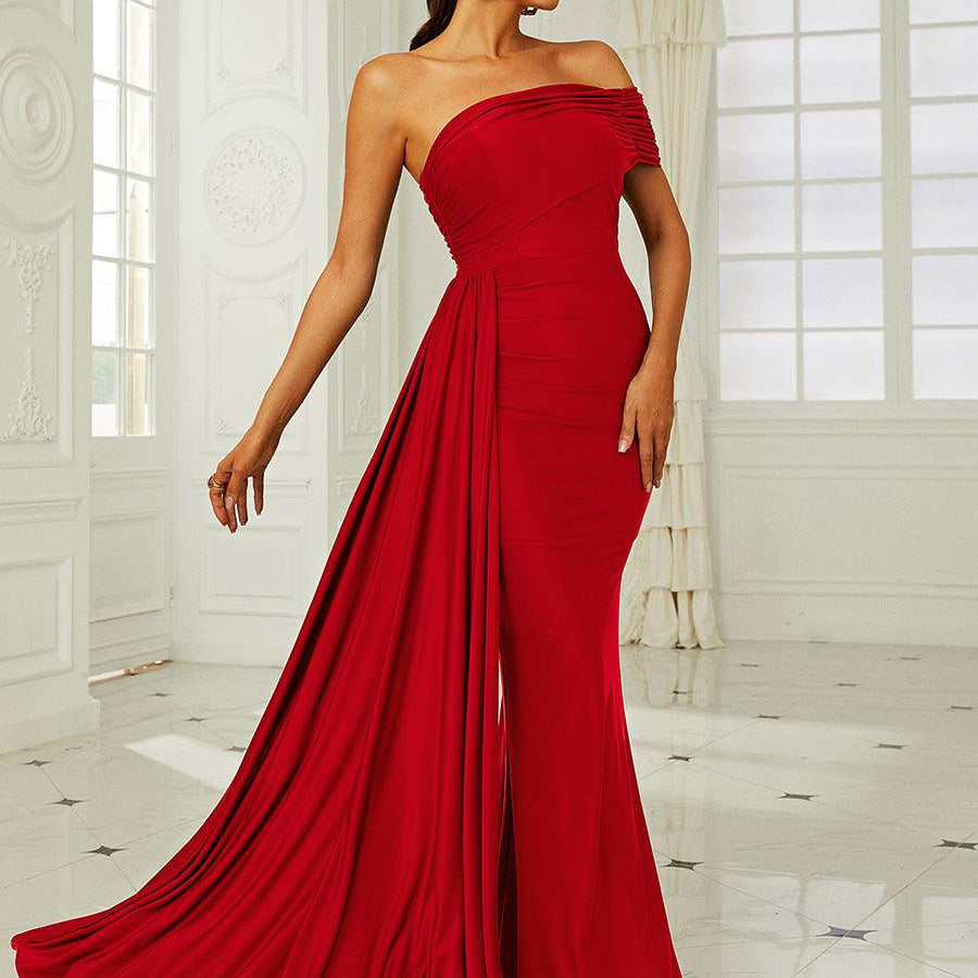 Draping Emerald Green Dress XH2158 - MISS ORD