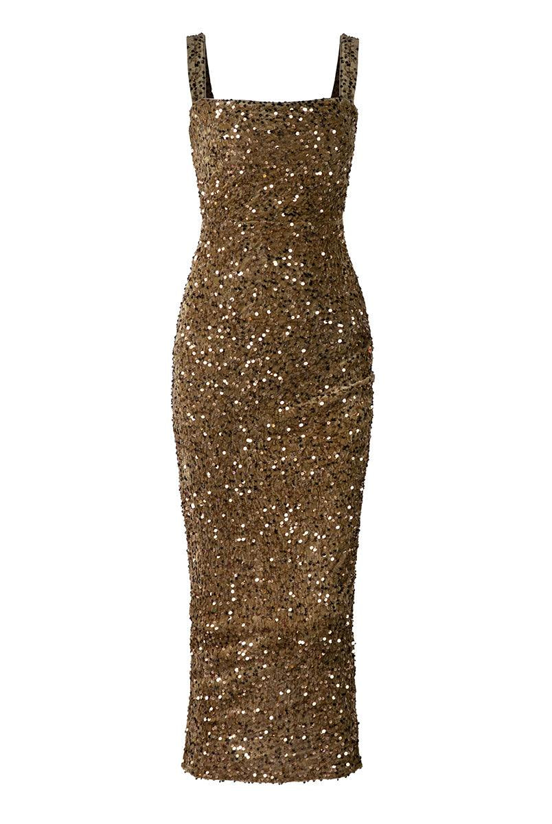 Square Neck Sequin Cocktail Dress XJ468 - MISS ORD