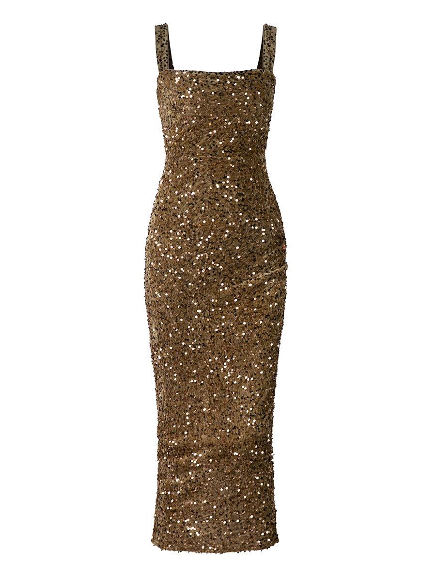 Square Neck Sequin Cocktail Dress XJ468 - MISS ORD