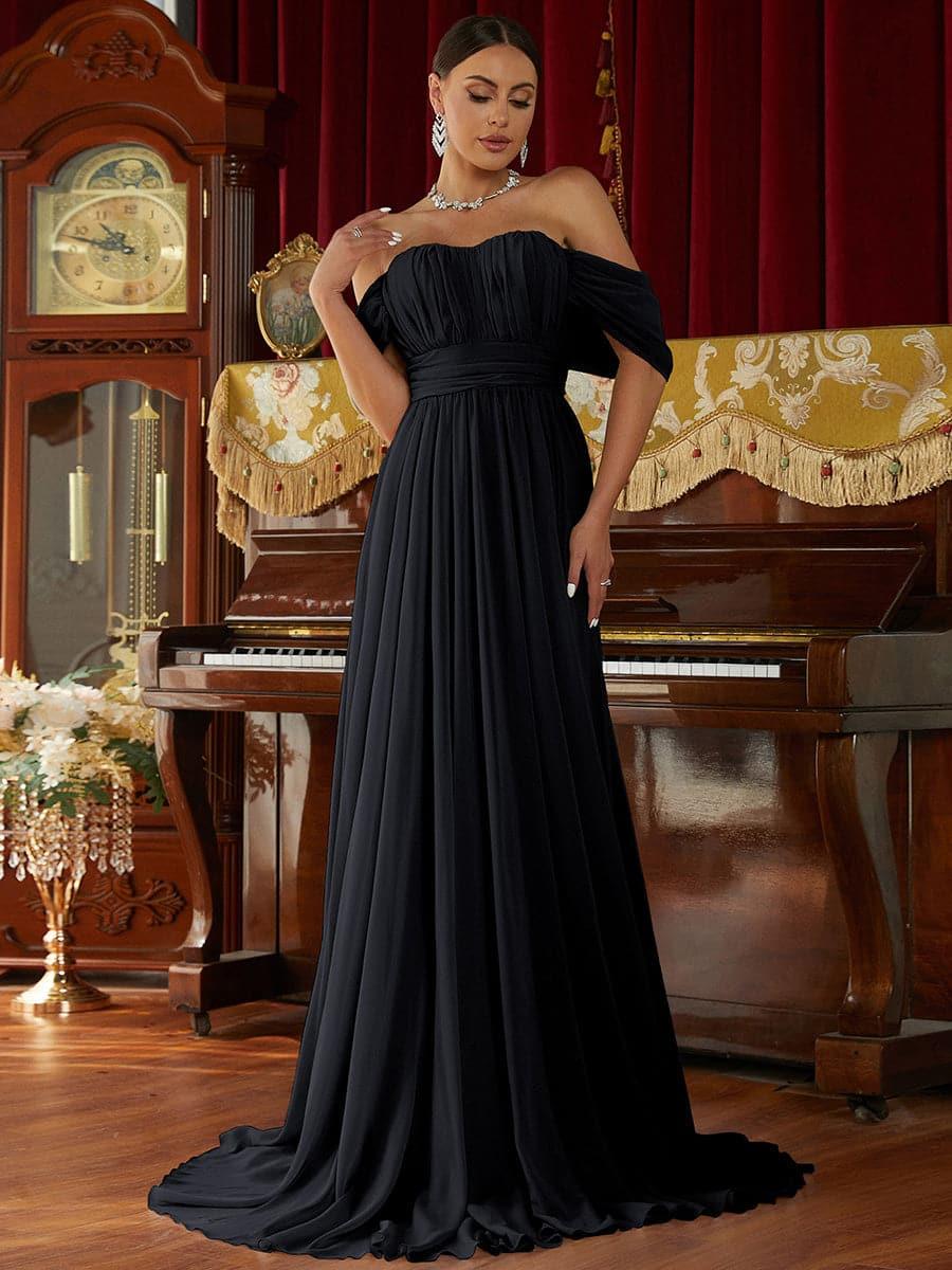 Off Shoulder Ruched Evening Dress RJ10007 - MISS ORD