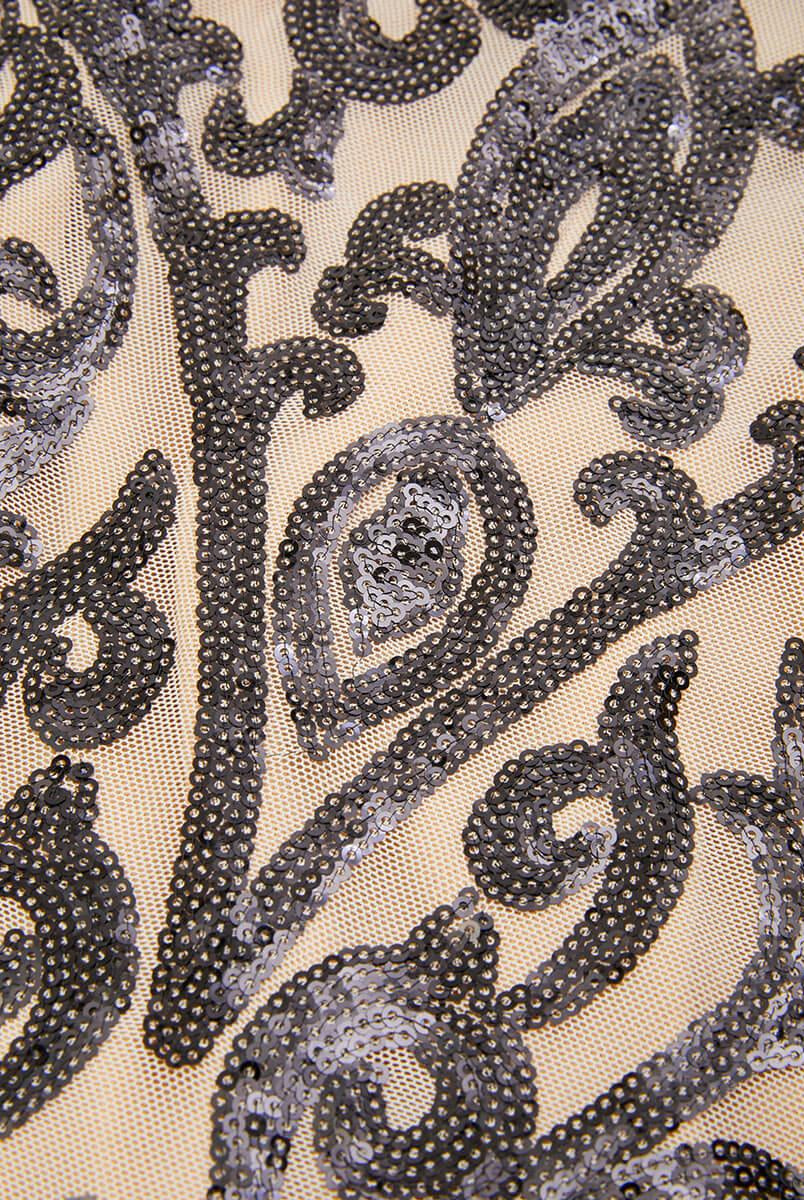 Spaghetti Black Split Maxi Sequin Dress M0761 - MISS ORD